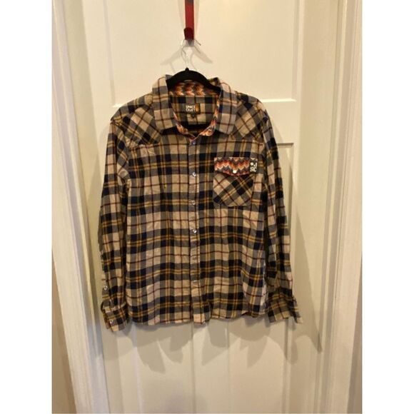 Space Craft Snap Button Flannel Shirt - Picture 1 of 8